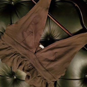 URBAN OUTFITTERS Olive Green Crop Top